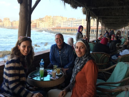 Mai, John, and Hanan seaside in Alexandria