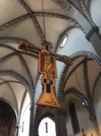 Giotto's painted wooden crucifix, main sanctuary, Santa Maria Novella Church, Florence